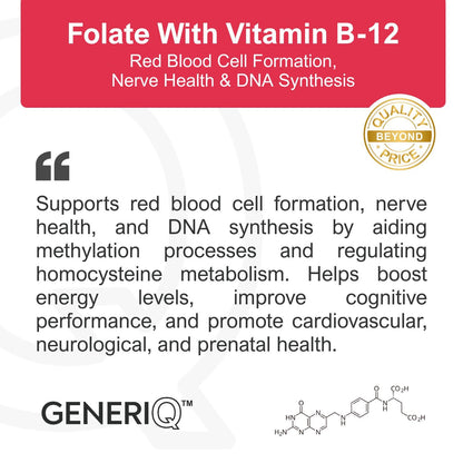 GENERIQ™ Folate with Vitamin B-12, 825mcg