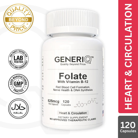 GENERIQ™ Folate with Vitamin B-12, 825mcg
