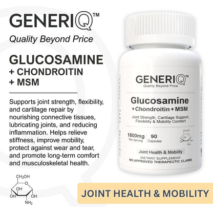 GENERIQ™ Glucosamine + Chondroitin + MSM, 1800mg