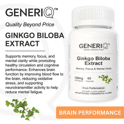 GENERIQ™ Ginkgo Biloba Extract, 120mg