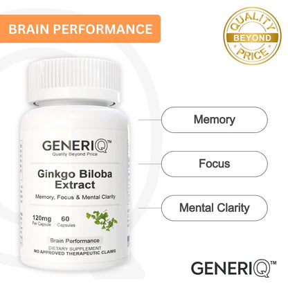 GENERIQ™ Ginkgo Biloba Extract, 120mg
