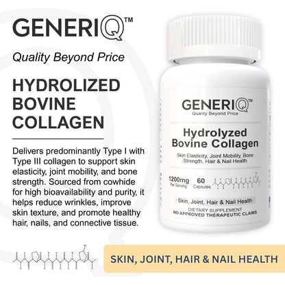 GENERIQ™ Hydrolyzed Bovine Collagen, 1200mg