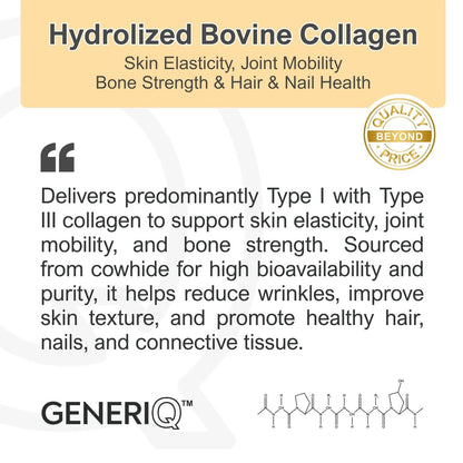 GENERIQ™ Hydrolyzed Bovine Collagen, 1200mg