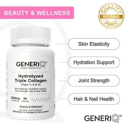 Hydrolyzed Triple Collagen (Type 1, 2 & 3), 1200mg