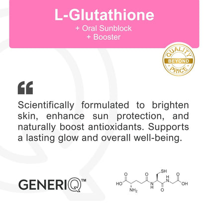 GENERIQ™ L-Glutathione + Oral Sunblock + Boosters, 1000mg