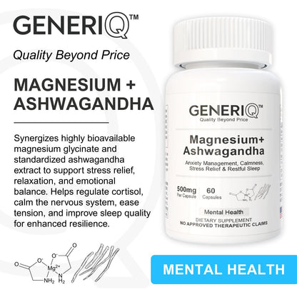 GENERIQ™ Magnesium + Ashwagandha, 500mg