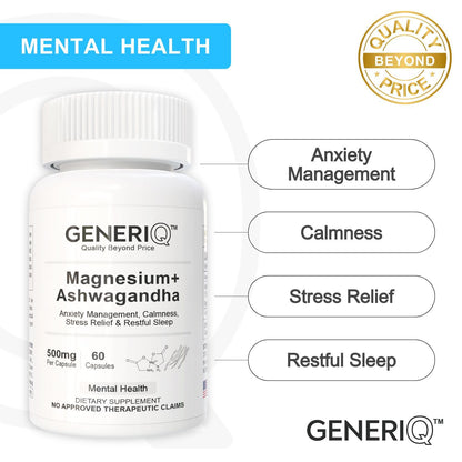 GENERIQ™ Magnesium + Ashwagandha, 500mg