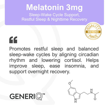 GENERIQ™ Melatonin, 3mg