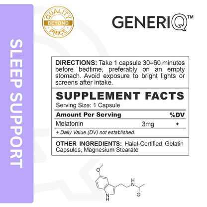 GENERIQ™ Melatonin, 3mg