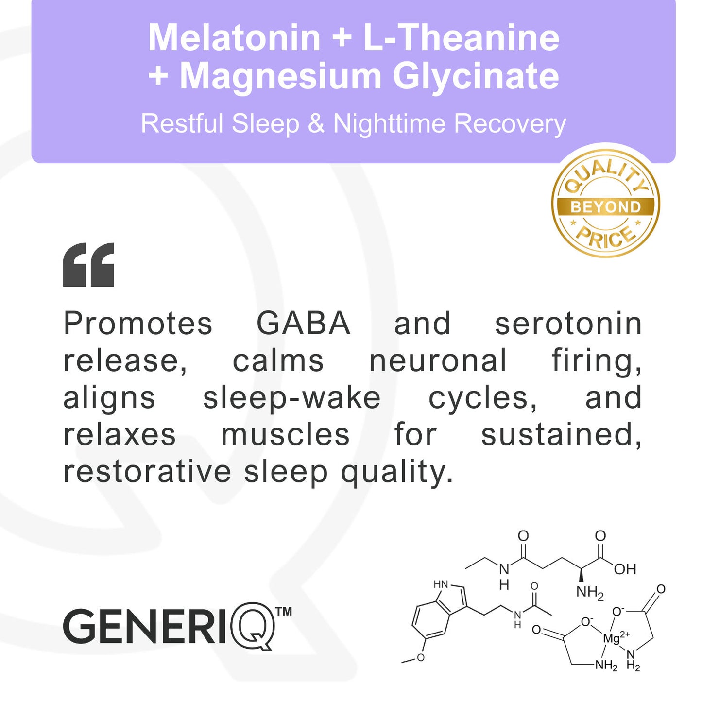 Melatonin + L-Theanine + Magnesium Glycinate, 503mg