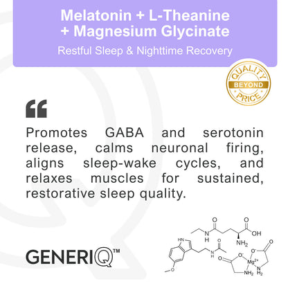 Melatonin + L-Theanine + Magnesium Glycinate, 503mg