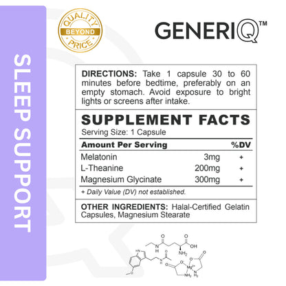 Melatonin + L-Theanine + Magnesium Glycinate, 503mg