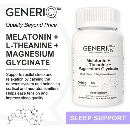 GENERIQ™ Melatonin + L-Theanine + Magnesium Glycinate, 503mg