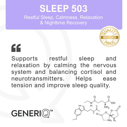 GENERIQ™ Melatonin + L-Theanine + Magnesium Glycinate, 503mg