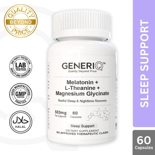 GENERIQ™ Melatonin + L-Theanine + Magnesium Glycinate, 503mg