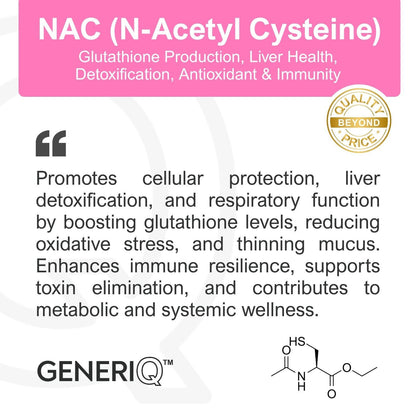 GENERIQ™ NAC (N-Acetyl Cysteine), 600mg