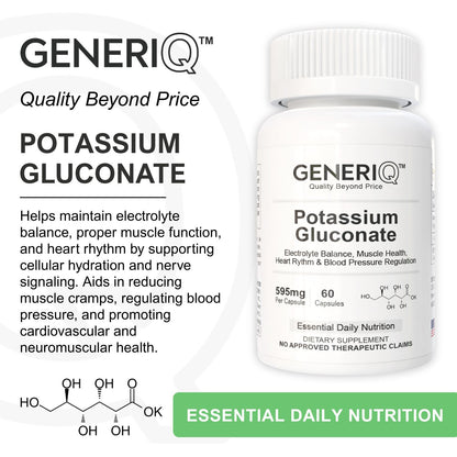 GENERIQ™ Potassium Gluconate, 595mg