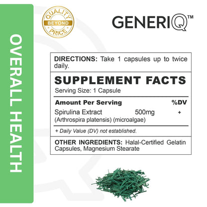 GENERIQ™ Spirulina Extract, 500mg
