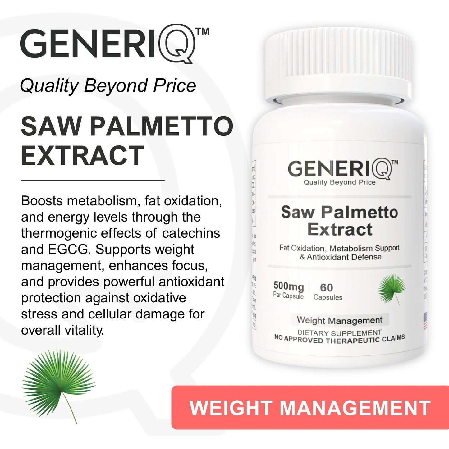 GENERIQ™ Saw Palmetto Extract, 500mg