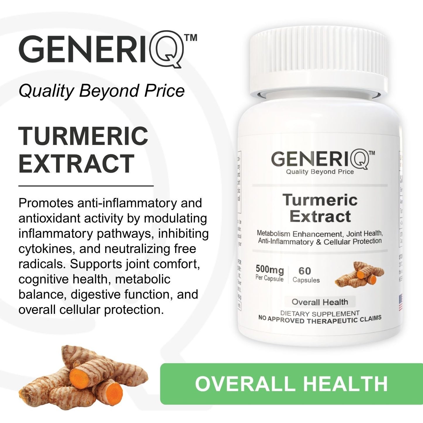 GENERIQ™ Turmeric Extract, 500mg