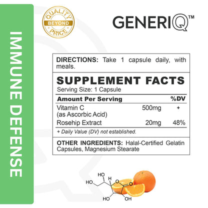GENERIQ™ Vitamin C (Ascorbic Acid), 500mg