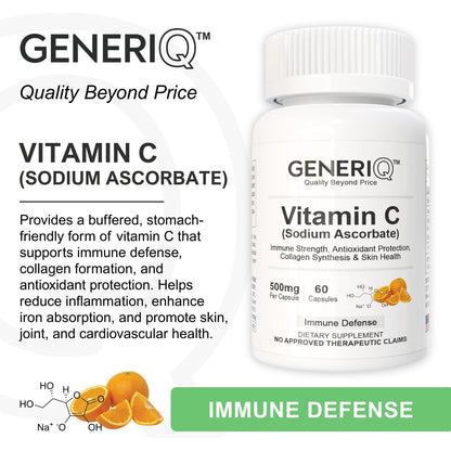 GENERIQ™ Vitamin C (Sodium Ascorbate), 500mg