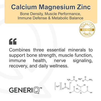 GENERIQ™ Calcium Magnesium Zinc, 468mg