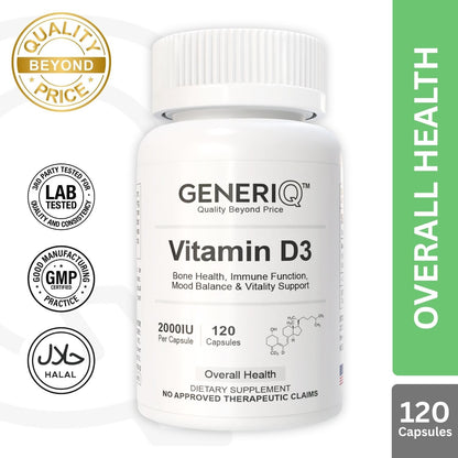 GENERIQ™ Vitamin D3, 2000IU
