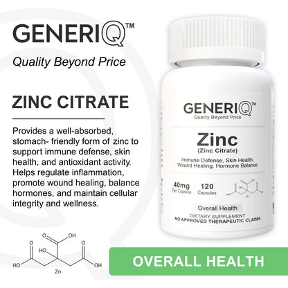 GENERIQ™ Zinc, 40mg