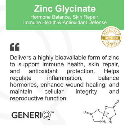 GENERIQ™ Zinc Glycinate, 125mg