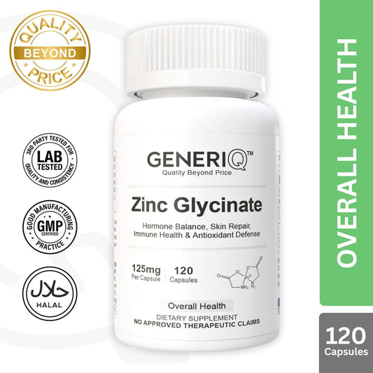 GENERIQ™ Zinc Glycinate, 125mg