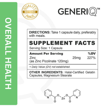 GENERIQ™ Zinc Picolinate, 120mg
